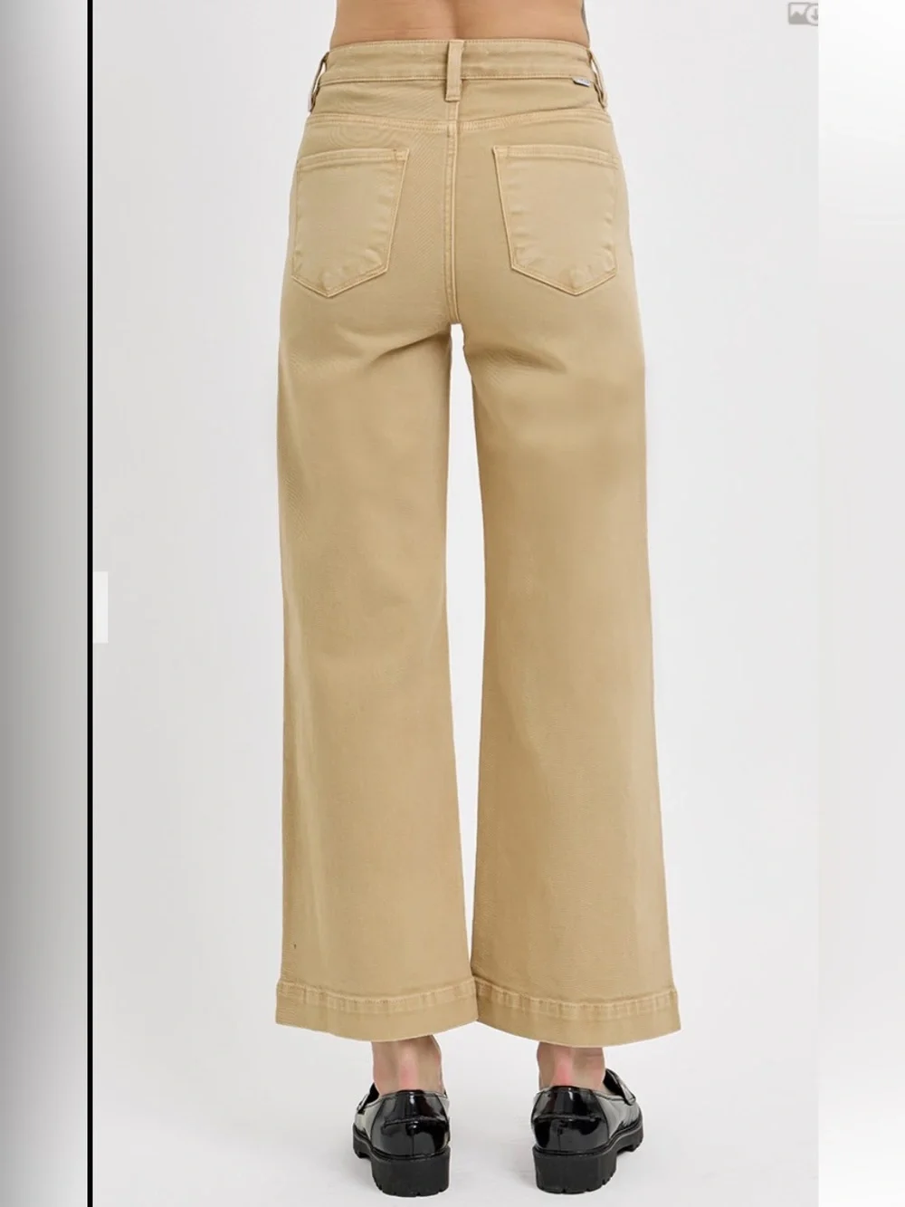 122 RISEN TUMMY CONTROL HIGH RISE CROP WIDE JEANS